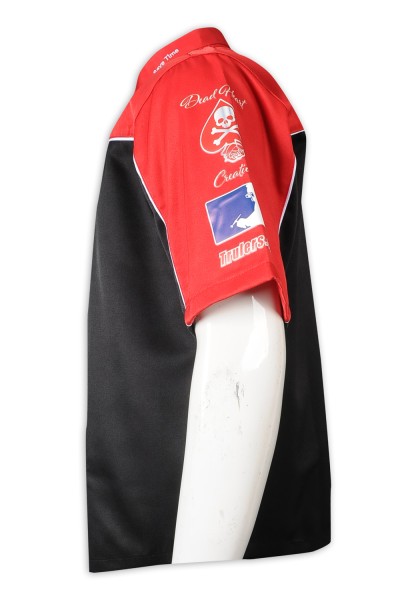 DS075 custom-made short-sleeved team shirts, cotton-loaded workwear, team shirt garment factory side view